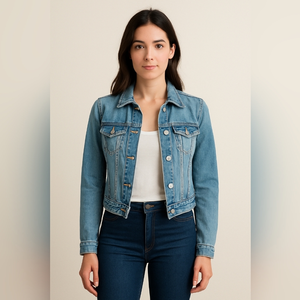 H&M Blue Denim Jacket for Women